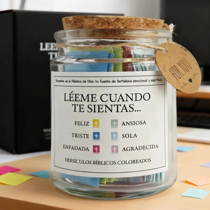 Frasco de Versículos Bíblicos con 90 citas