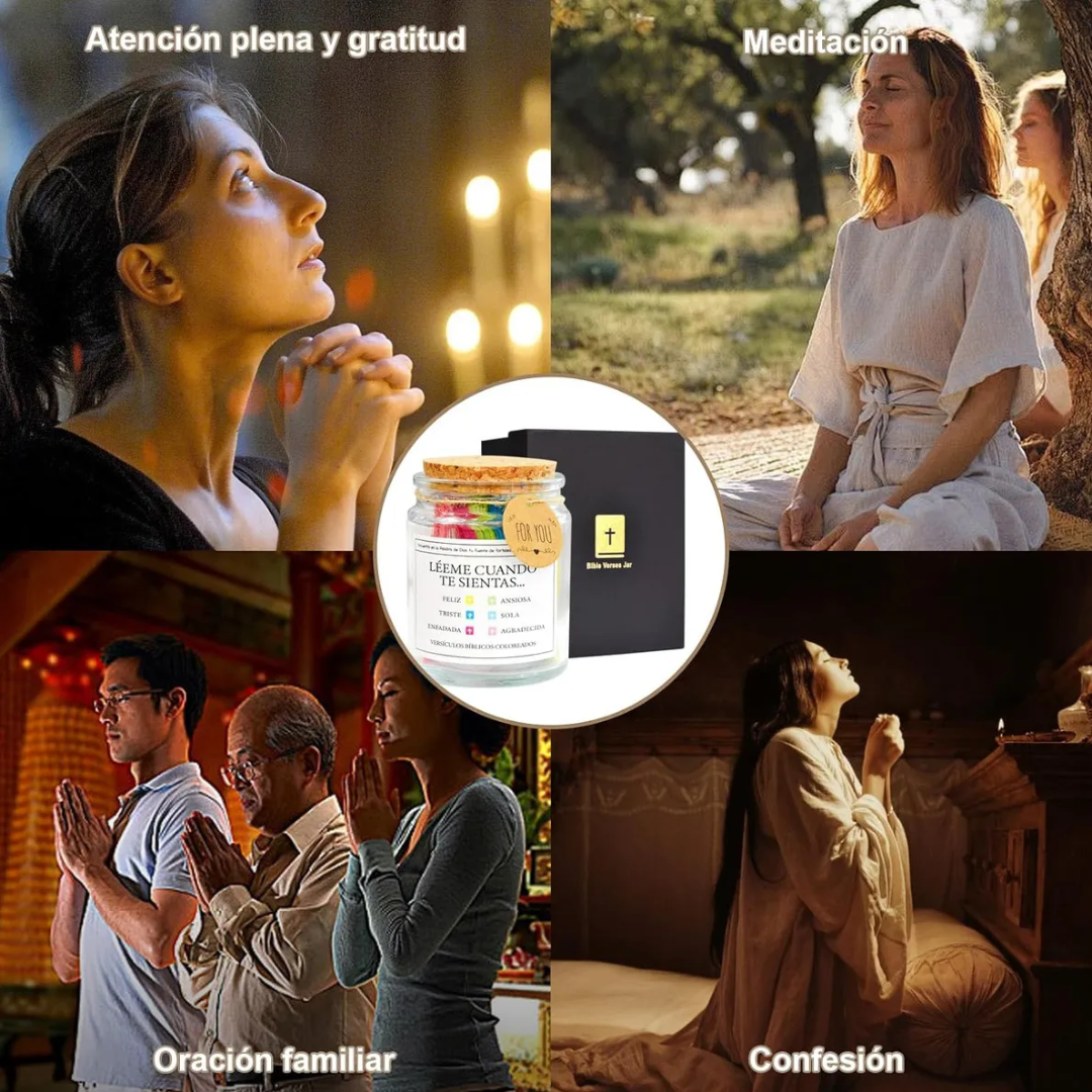 Frasco de Versículos Bíblicos con 90 citas