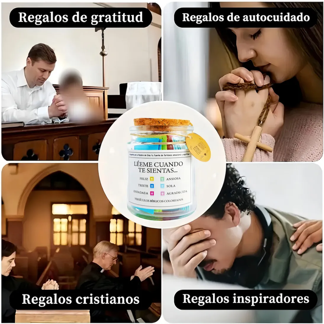 Frasco de Versículos Bíblicos con 90 citas