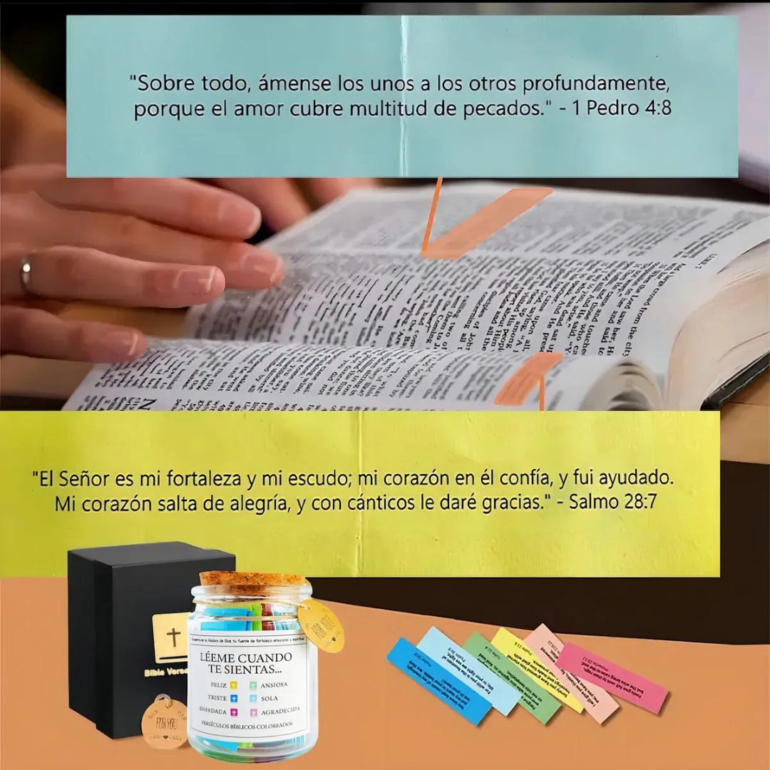 Frasco de Versículos Bíblicos con 90 citas