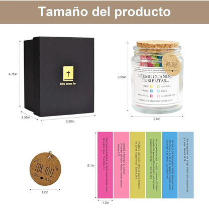 Frasco de Versículos Bíblicos con 90 citas