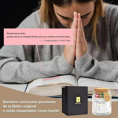 Frasco de Versículos Bíblicos con 90 citas